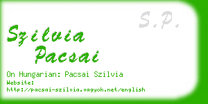 szilvia pacsai business card